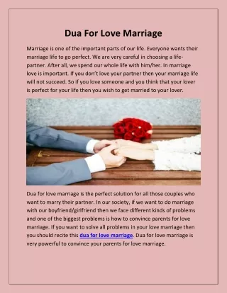 Dua For Love Marriage – Dua For Early Marriage in Islam