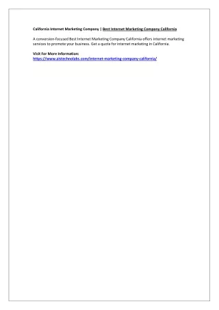 california internet marketing company best