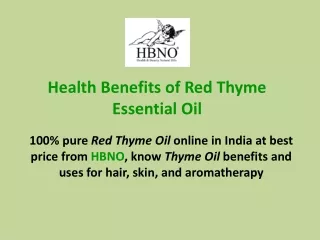 health benefits of red thyme essential oil