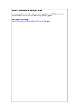 ipad social networking app development service