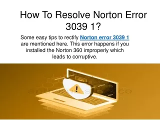 Steps To Resolve Norton Error 3039 1