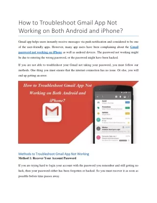 How to Troubleshoot Gmail App Not Working on Both Android and iPhone?