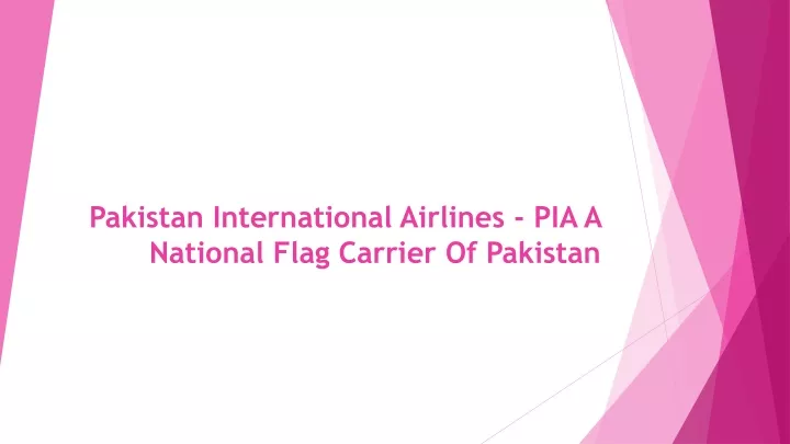 pakistan international airlines pia a national