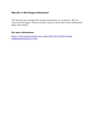 why hire a web design professional