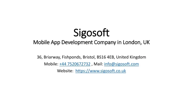sigosoft mobile app development company in london uk