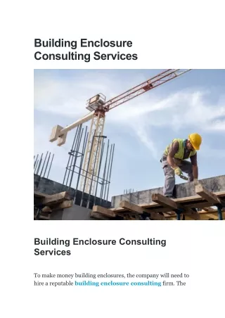 Building Enclosure Consulting Services