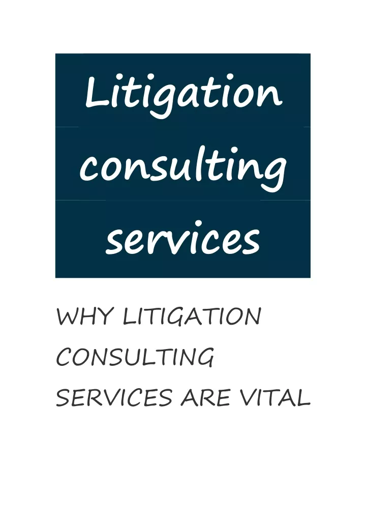 litigation consulting services