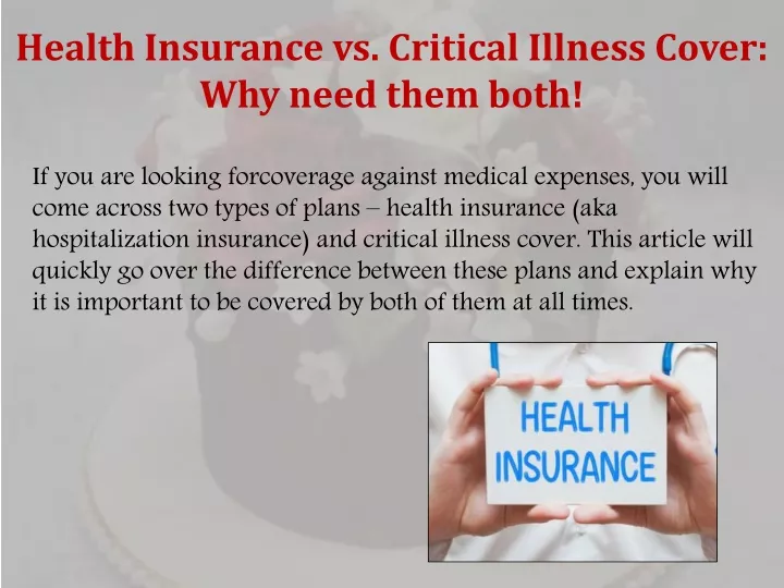 health insurance vs critical illness cover