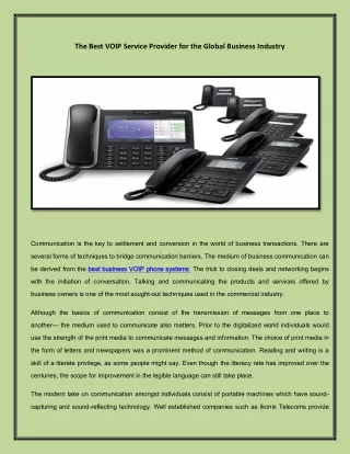 the best voip service provider for the global