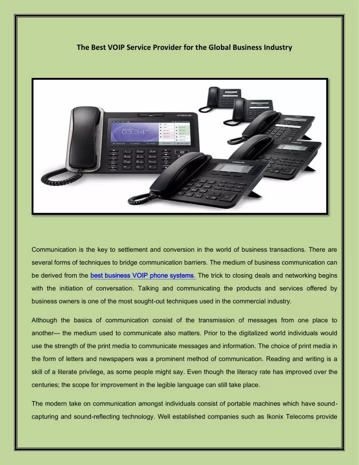 the best voip service provider for the global