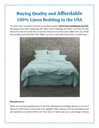 buying quality and affordable 100 linen bedding