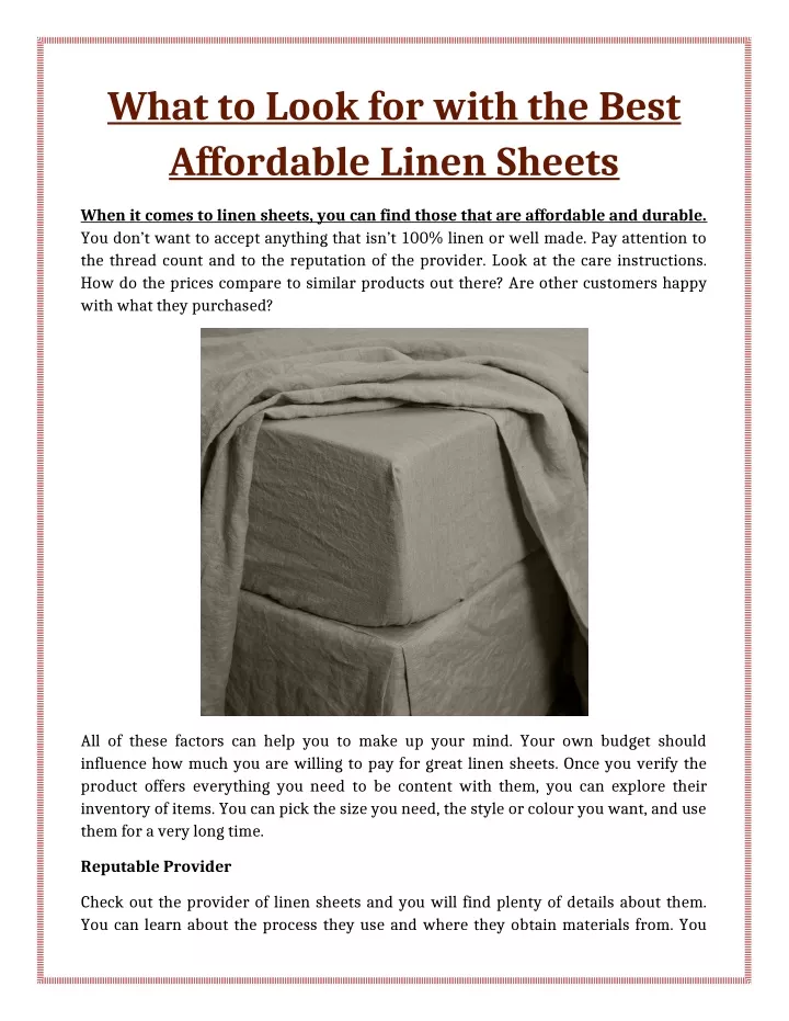 what to look for with the best affordable linen