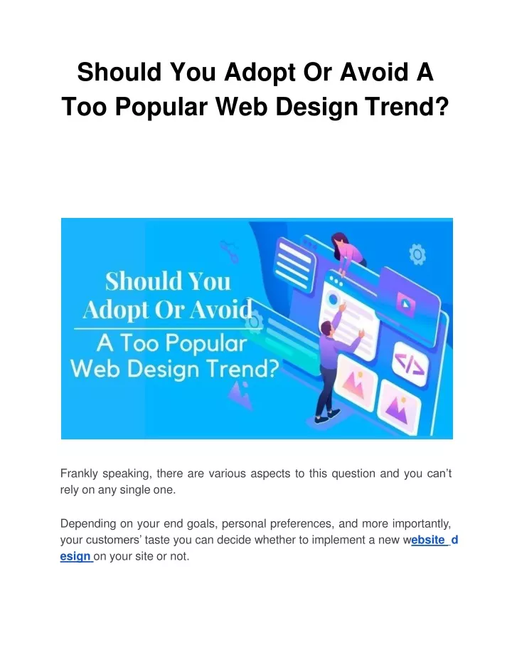 should you adopt or avoid a too popular web design trend