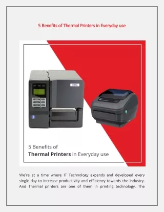 5 Benefits of Thermal Printers in Everyday use