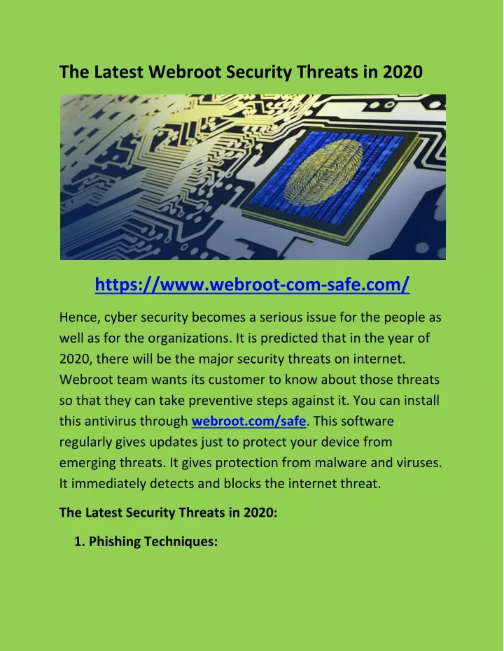 the latest webroot security threats in 2020