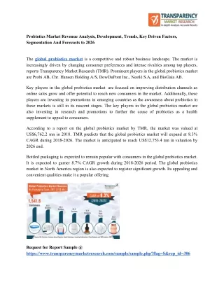probiotics market revenue analysis development