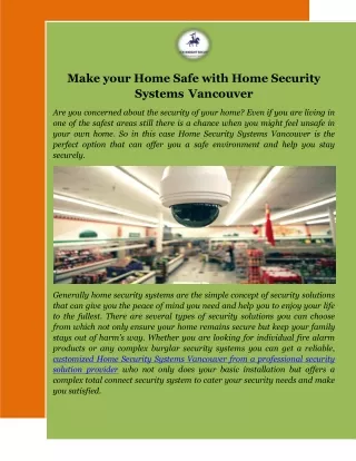 Make your Home Safe with Home Security Systems Vancouver