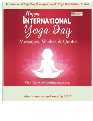 International Yoga Day Messages