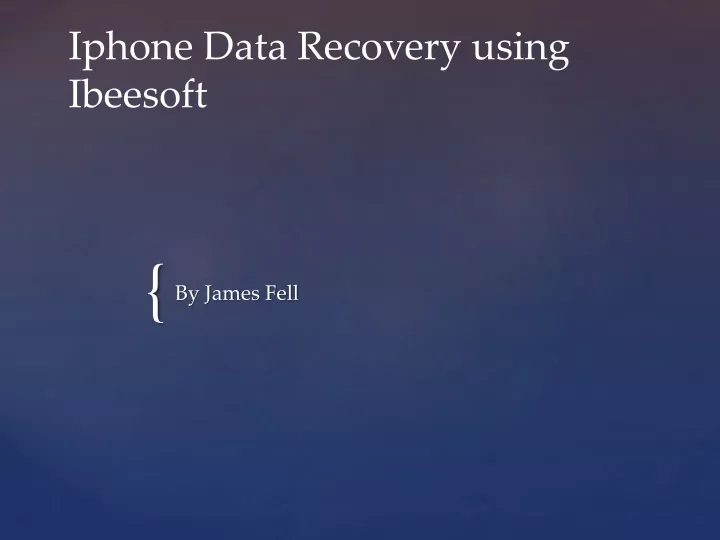 iphone data recovery using ibeesoft