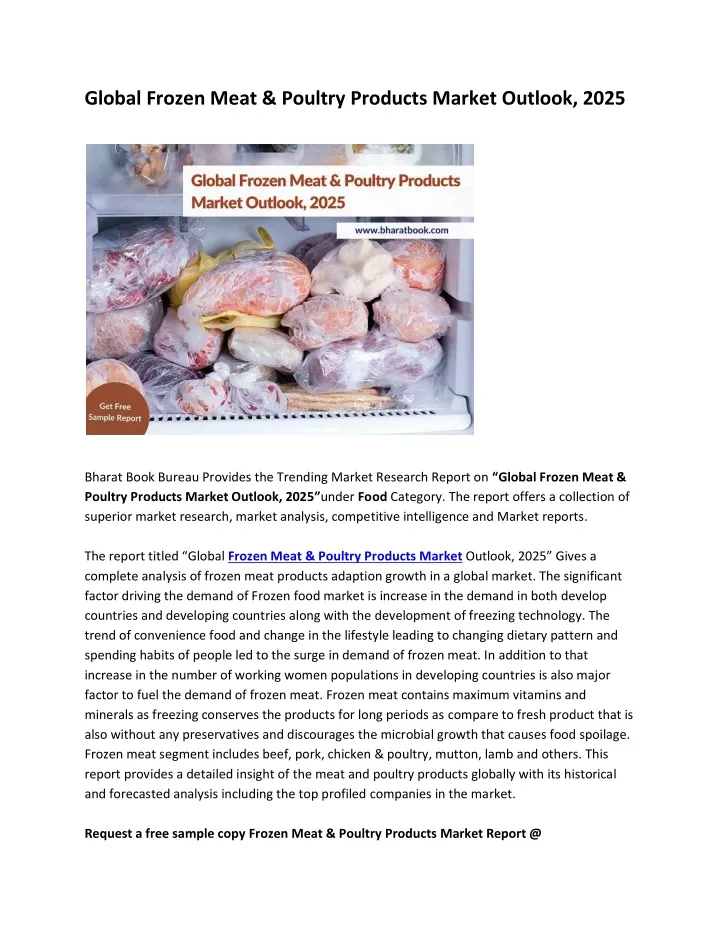 global frozen meat poultry products market