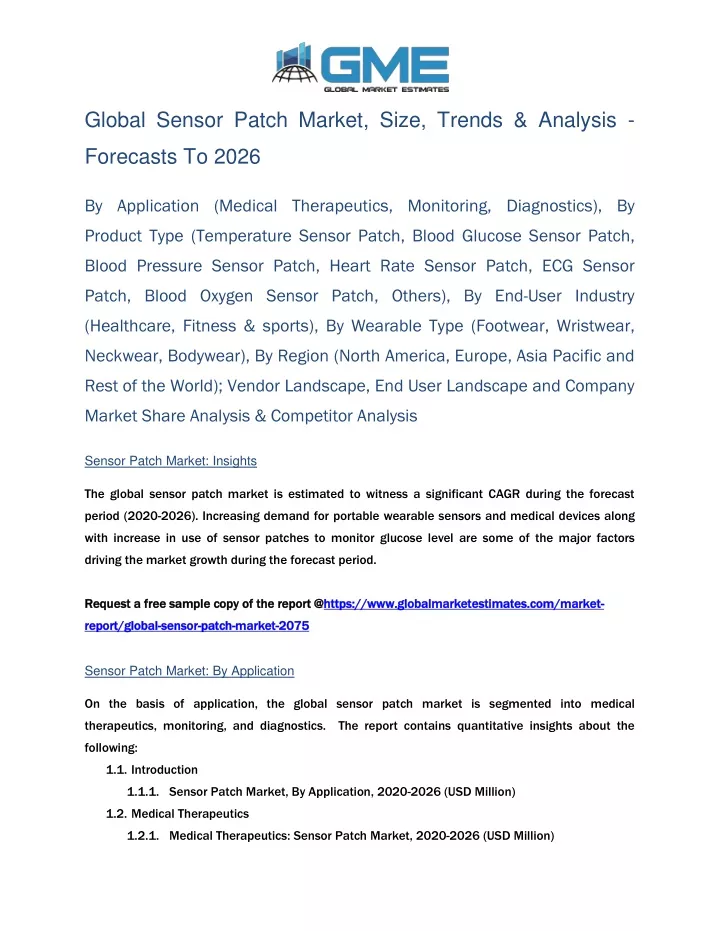 global sensor patch market size trends analysis