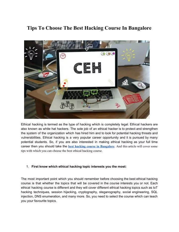 tips to choose the best hacking course
