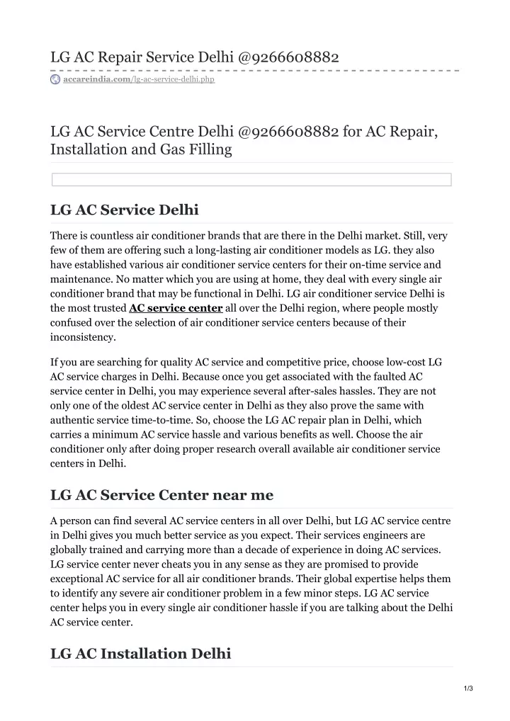 lg ac repair service delhi @9266608882