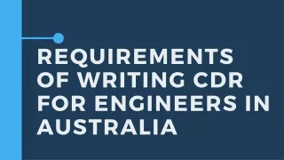 requirements of writing cdr for engineers