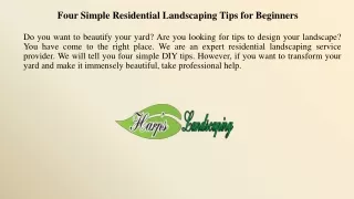 four simple residential landscaping tips for beginners