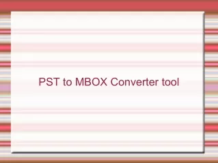 PST to MBOX Cpnverter tool