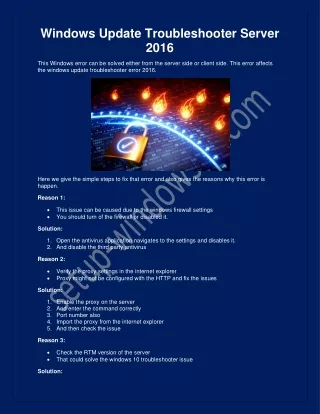 windows update troubleshooter server 2016