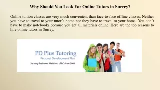 Why Should You Look For Online Tutors in Surrey?