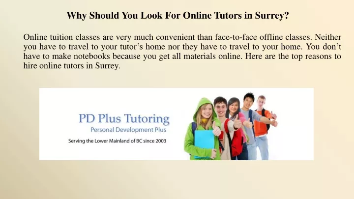 why should you look for online tutors in surrey
