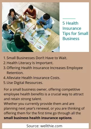 5 health insurance tips for small business