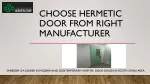 Choose Hermetic Door From Right Manufacturer
