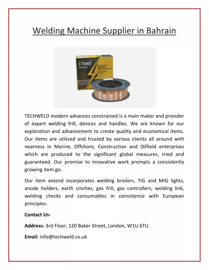 welding machine supplier in bahrain