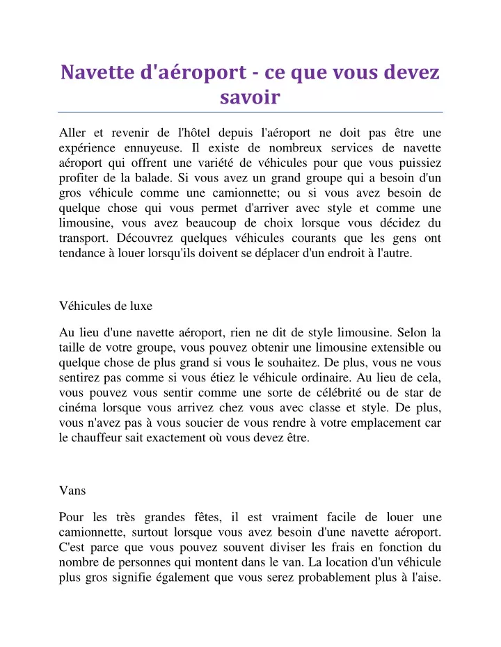 navette d a roport ce que vous devez savoir