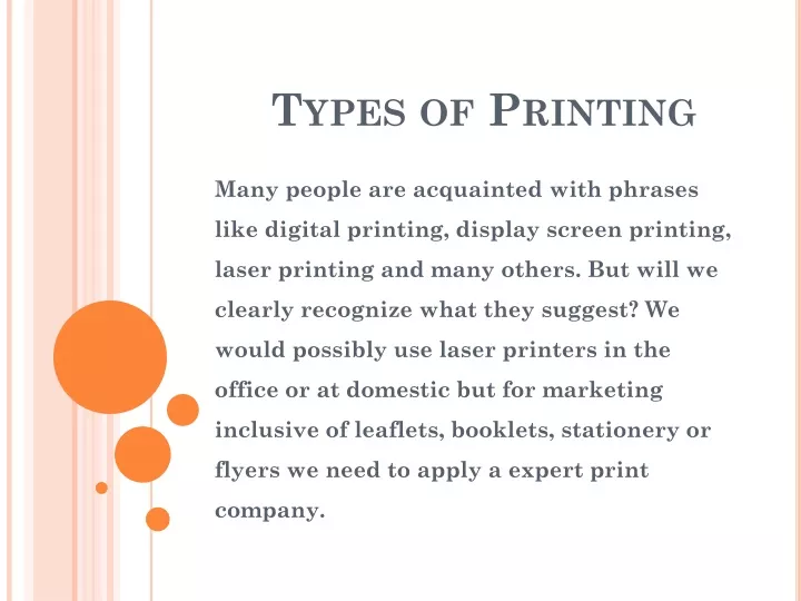 types of printing