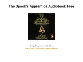 The Spook's Apprentice Audiobook Free