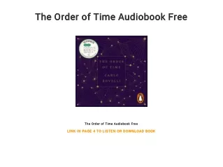 The Order of Time Audiobook Free