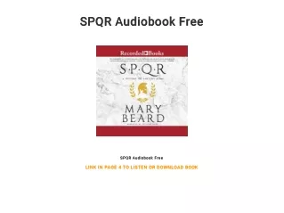 SPQR Audiobook Free