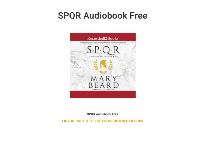 spqr audiobook free spqr audiobook free