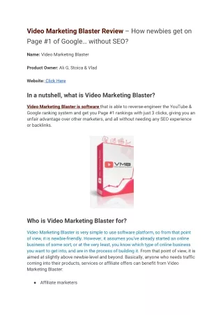 Video Marketing Blaster