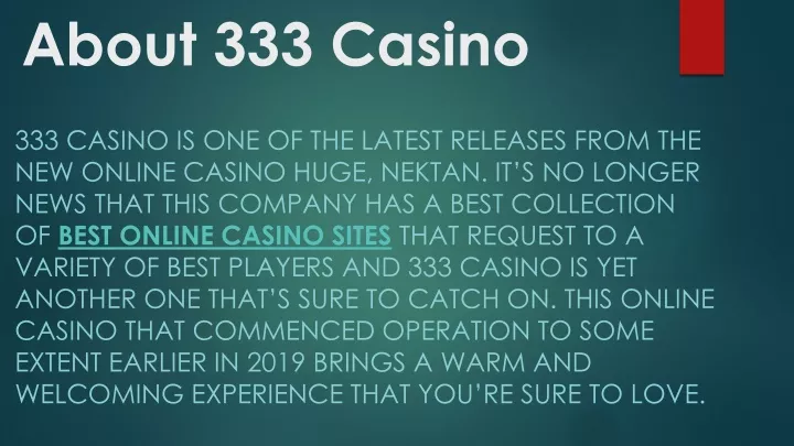 about 333 casino