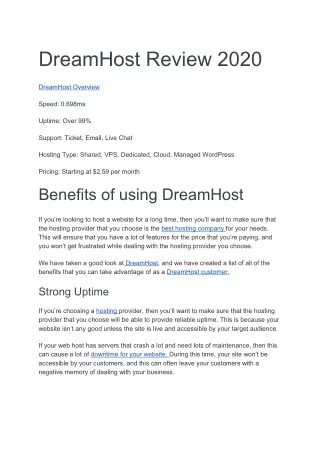 DreamHost web hosting,