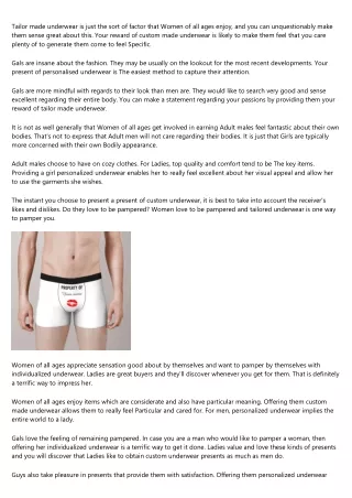 10 Quick Tips About custom underwear