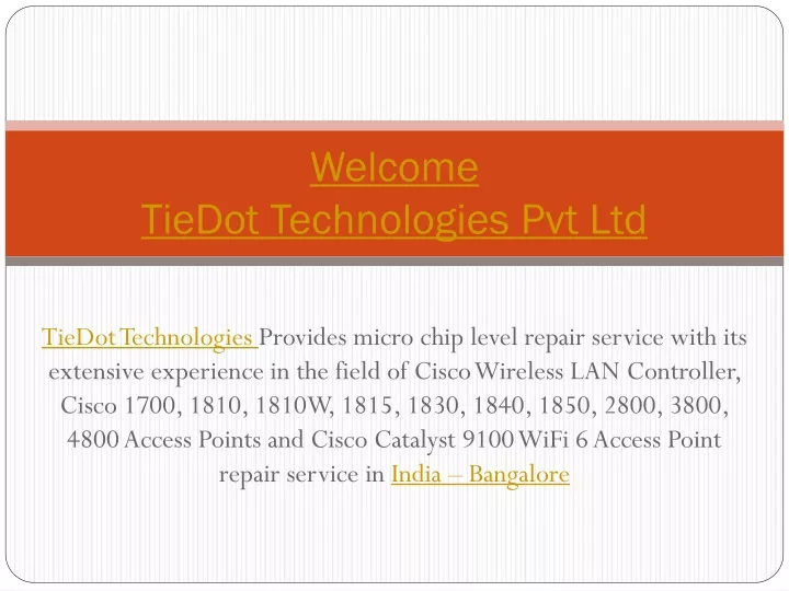 welcome tiedot technologies pvt ltd