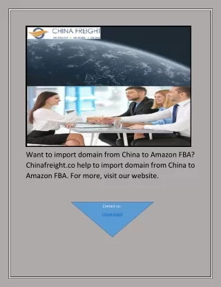 Importing from China to amazon fba | Chinafreight.co