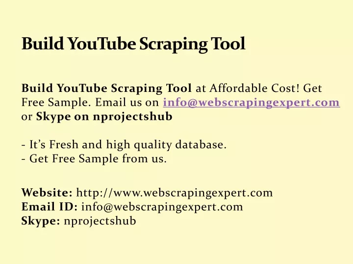 build youtube scraping tool