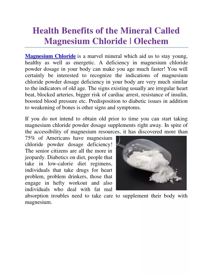 health benefits of the mineral called magnesium